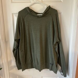 Jaanu Hoodie Women’s 2X Green Long Sleeve One Pocket Lounging No Drawstring
